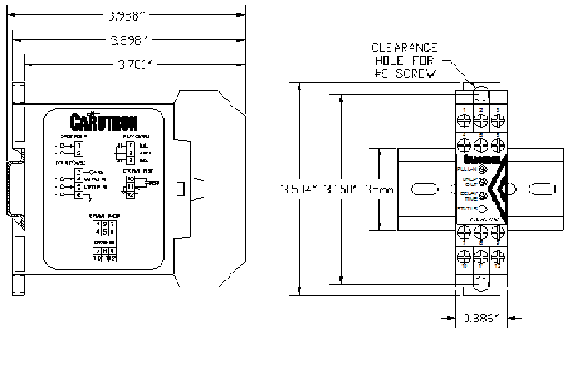 Dimensions for Current Sensing Relay Dimensions for Current Sensing Relay