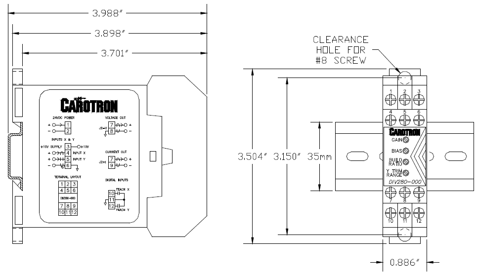 Voltage Divider Dimensions Voltage Divider Dimensions