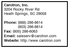 Call Carotron Today! Call Carotron Today!