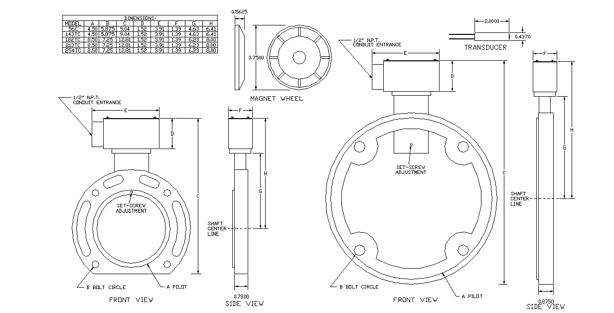 Digital Tachometer - Dimensions